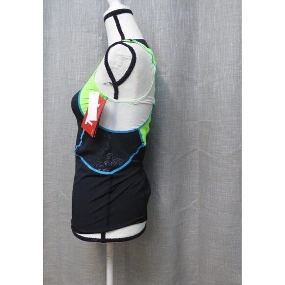 $65.99 TYR Women's Competitor Singlet, Black, Green, Size S - Picture 3 of 6